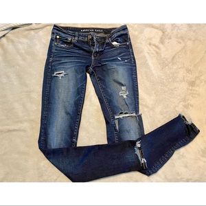 Size 8 American Eagle X-Long Distressed Jeans